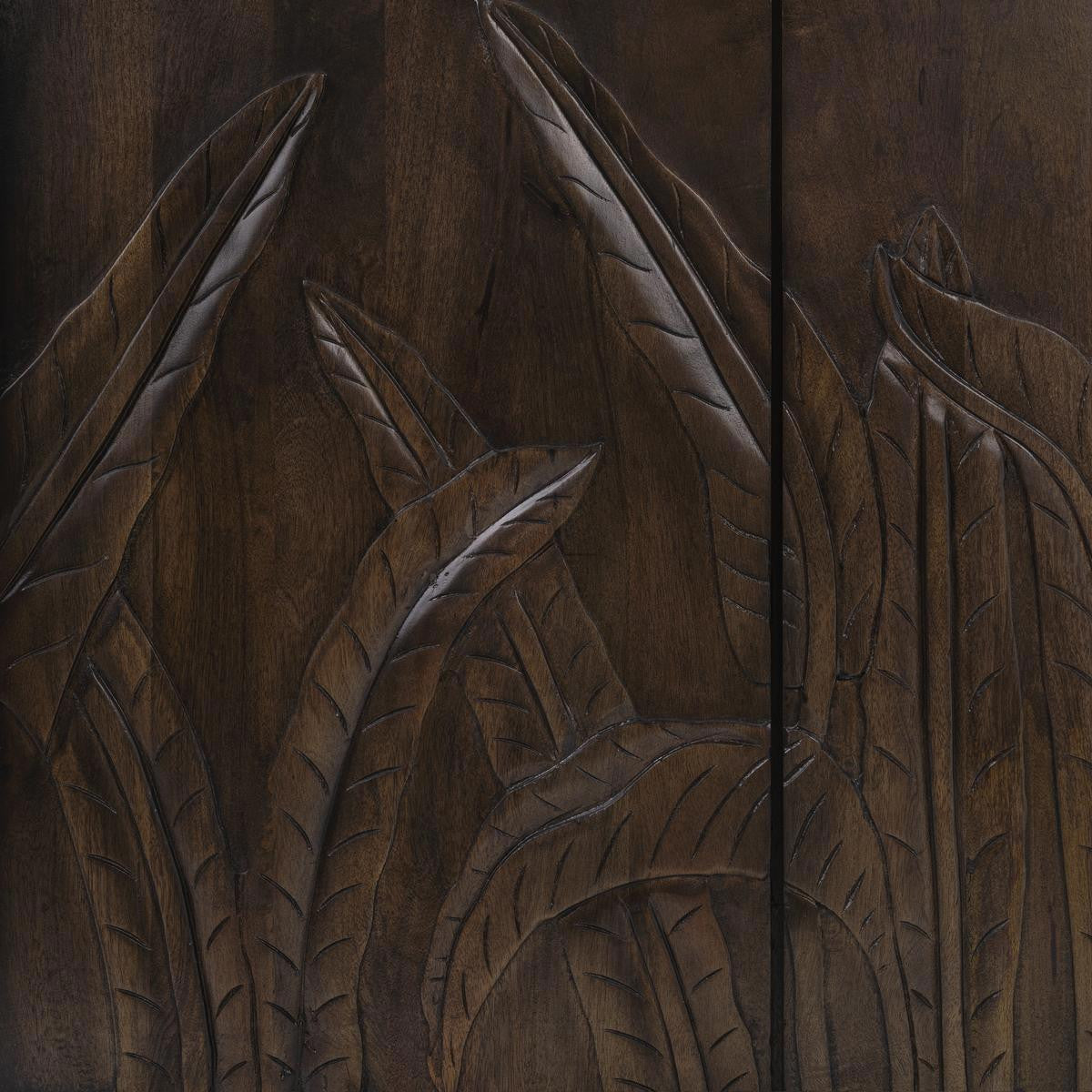 Ledro Solid Wood 4Dr Cabinet - Dark Brown