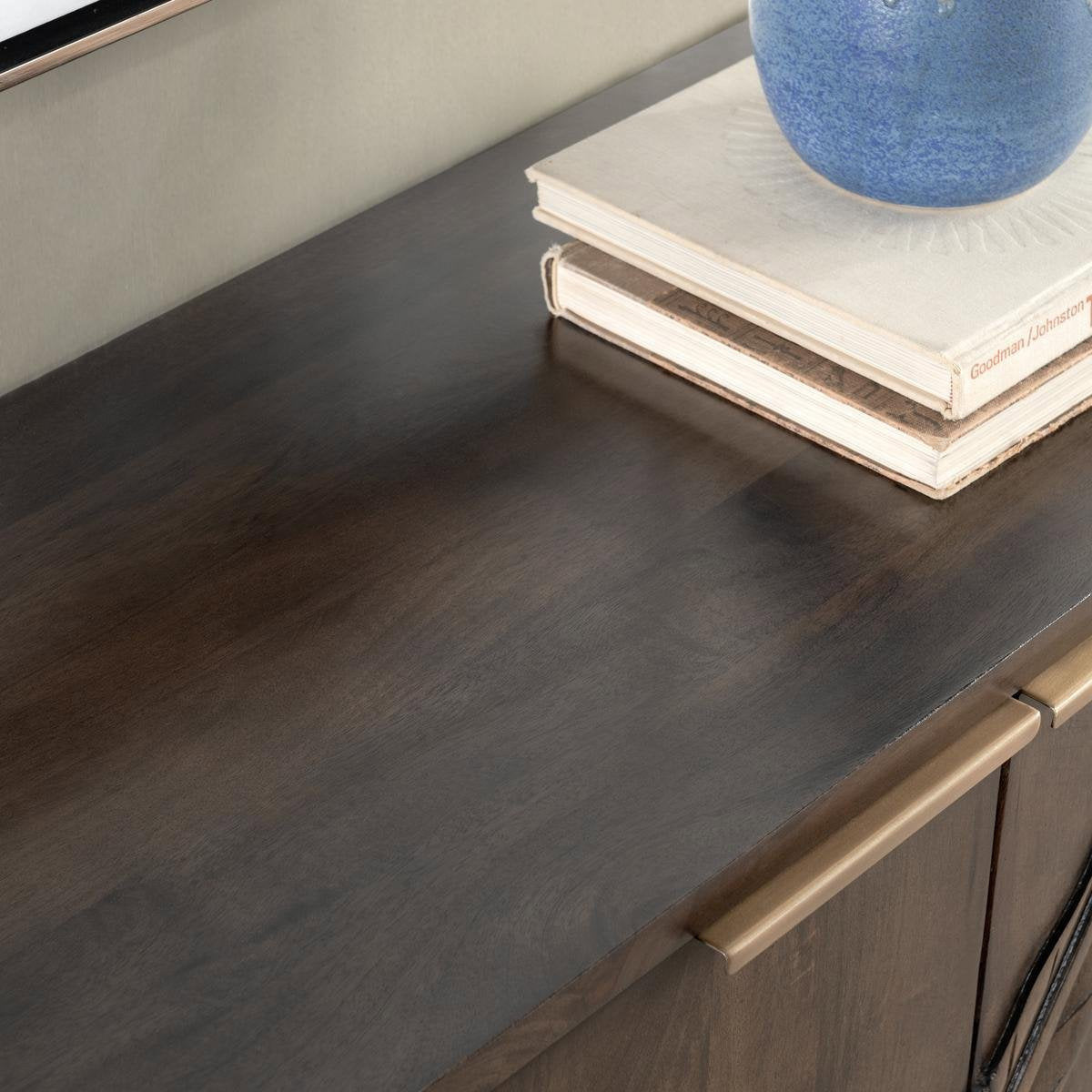 Ledro Solid Wood 4Dr Cabinet - Dark Brown