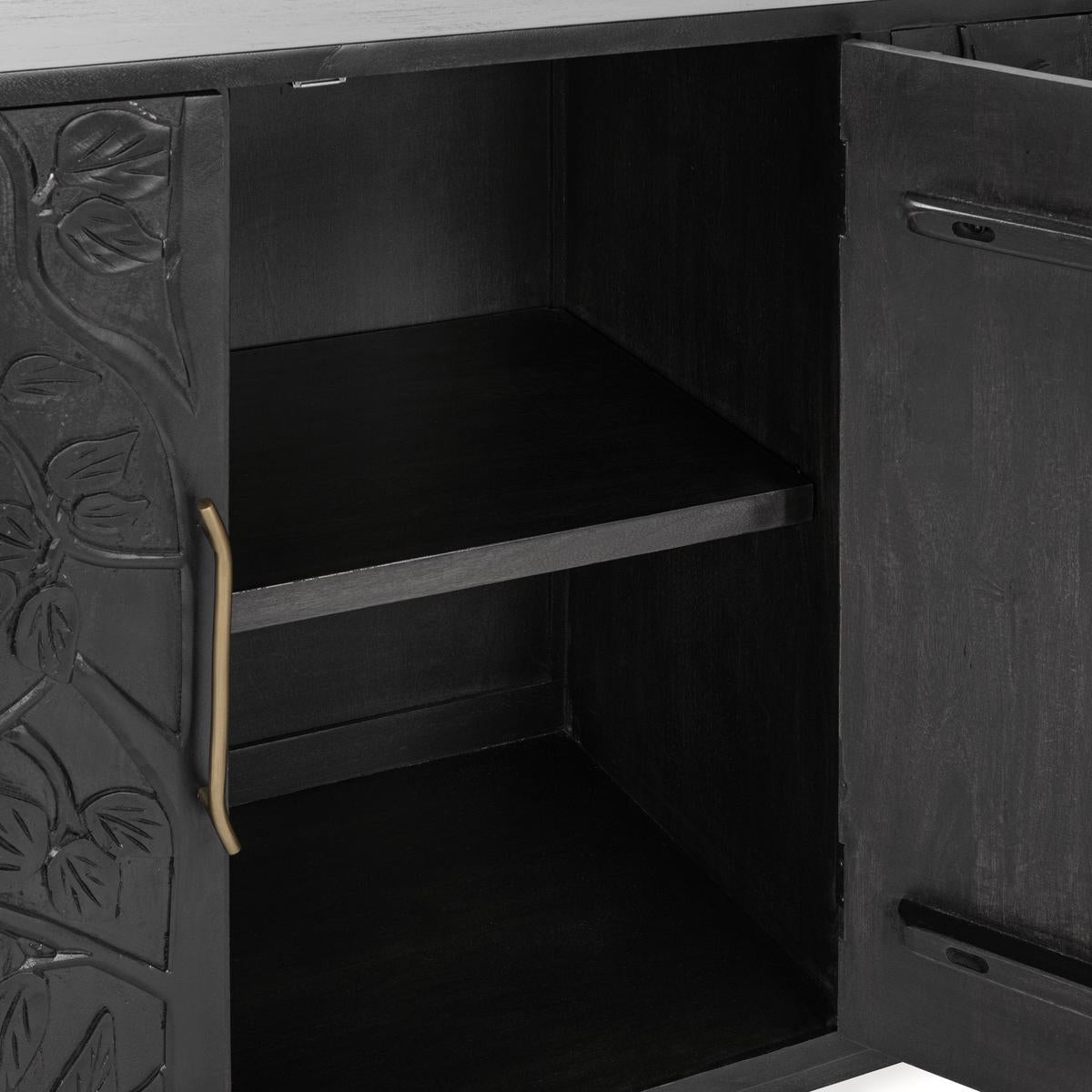 Albero Solid Wood 4Dr Buffet - Black