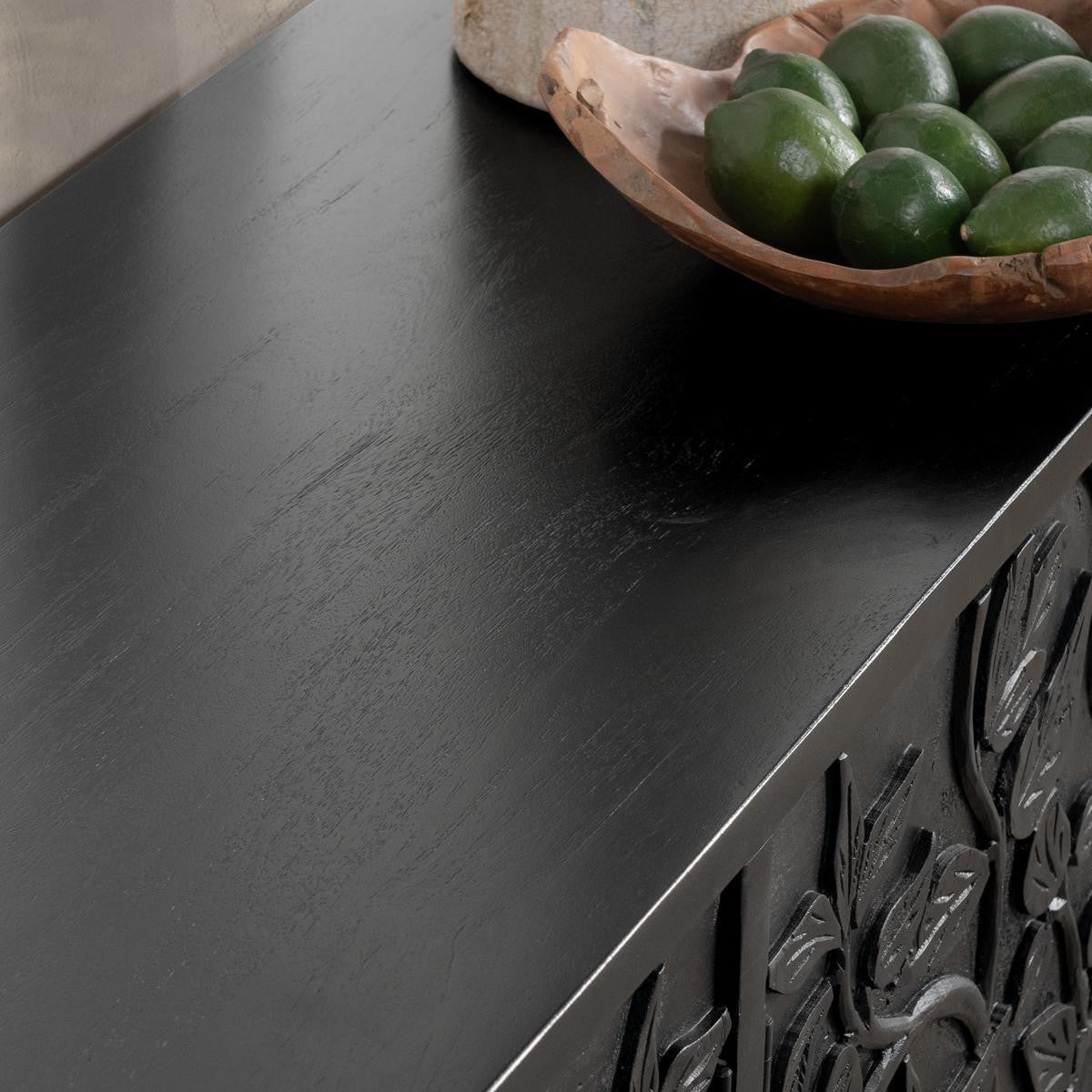 Albero Solid Wood 4Dr Buffet - Black