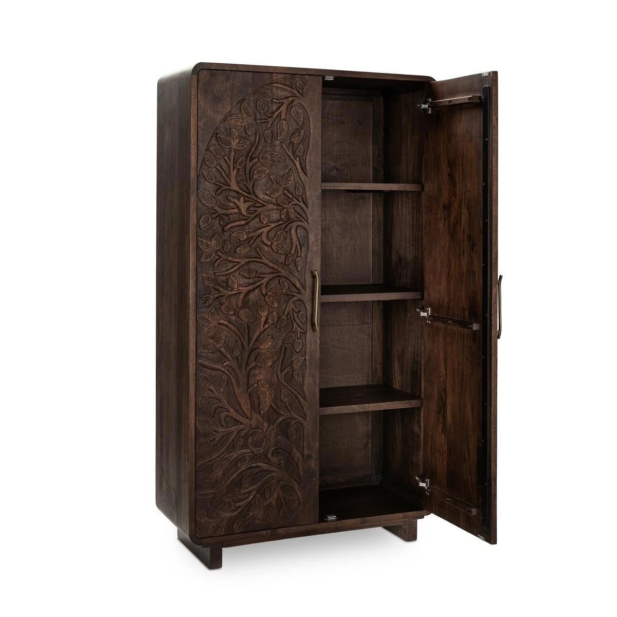 Albero Solid Wood Tall Cabinet
