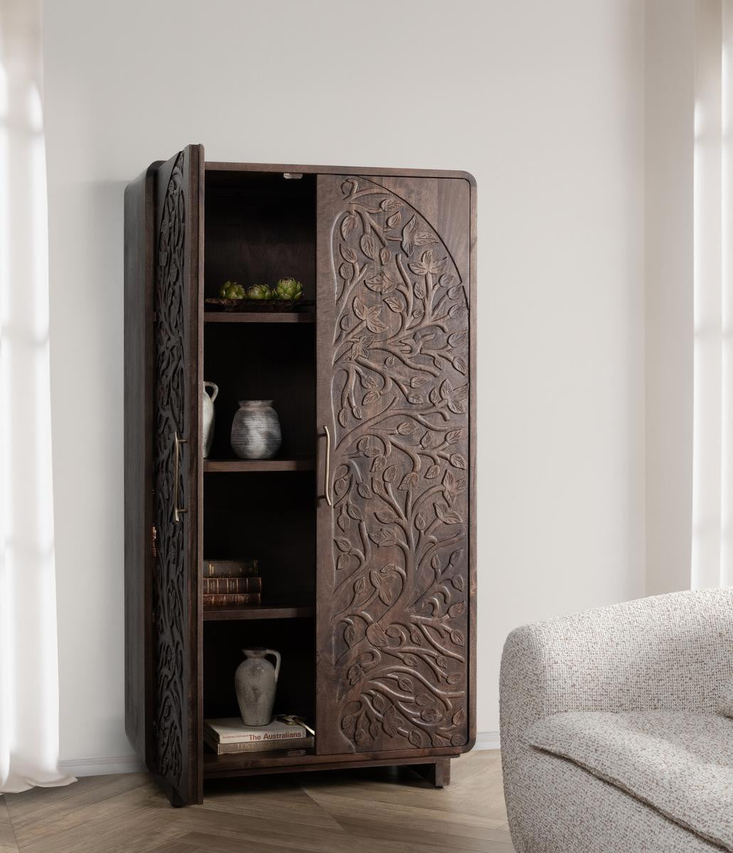 Albero Solid Wood Tall Cabinet