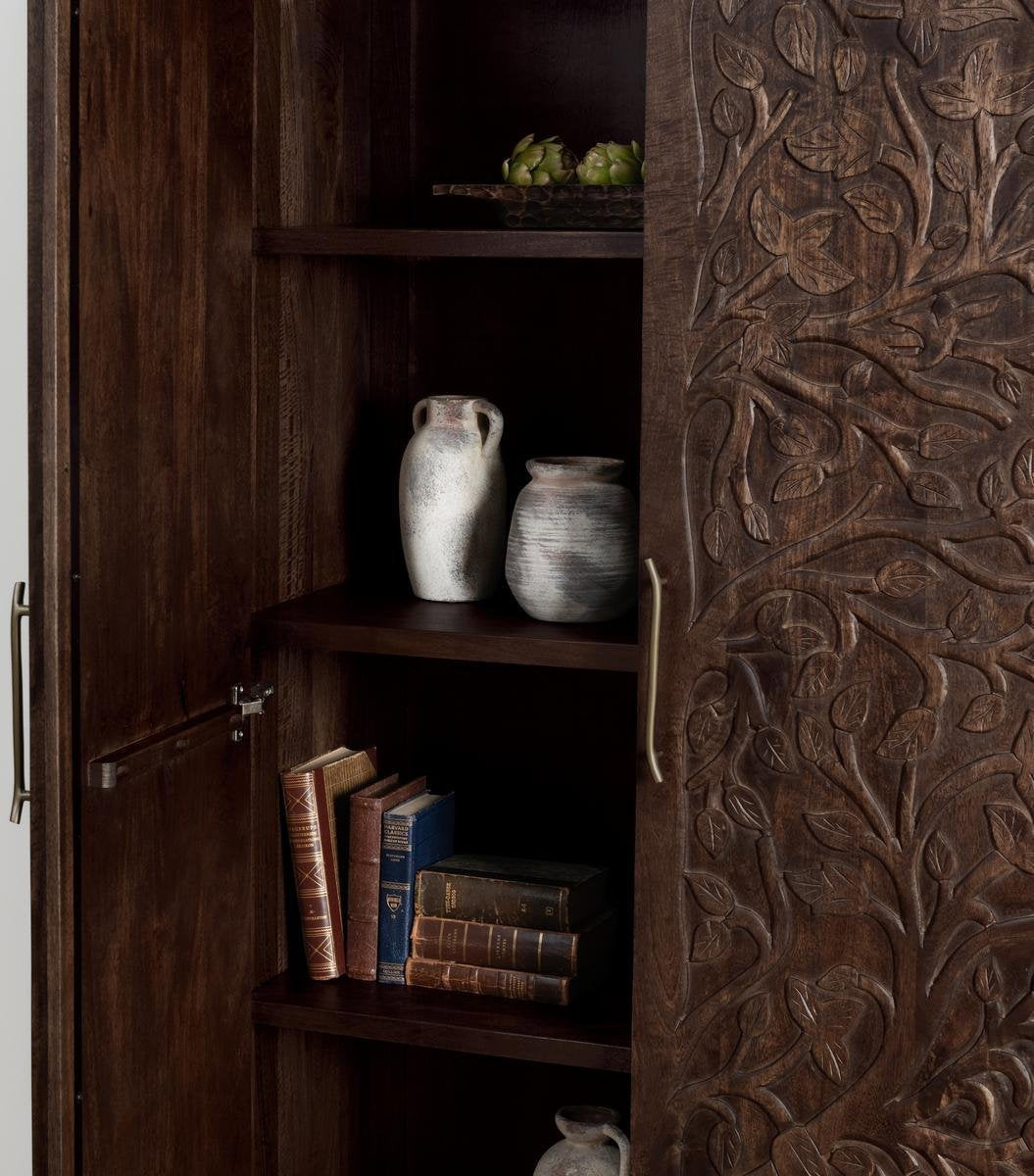 Albero Solid Wood Tall Cabinet