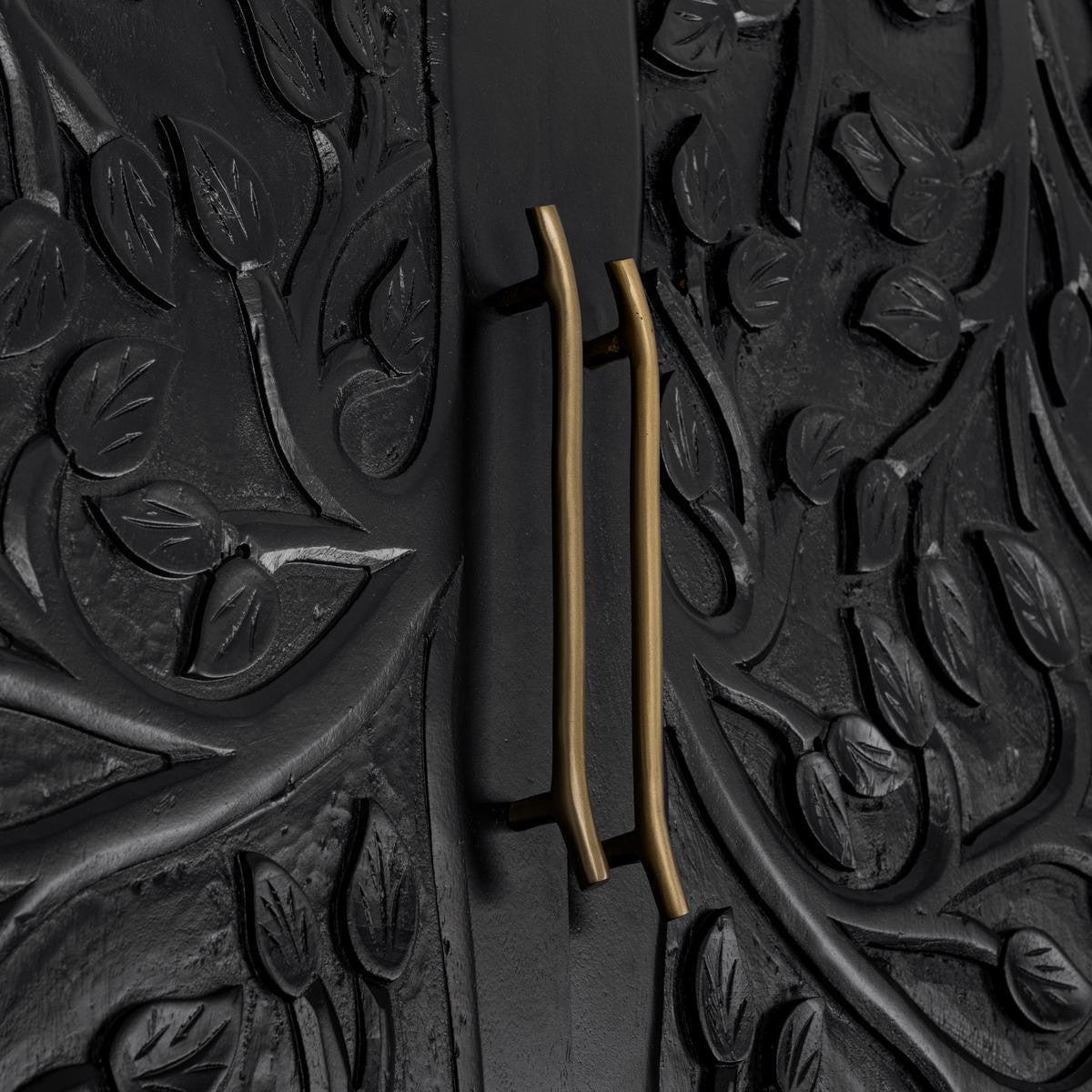 Albero Solid Wood Tall Cabinet - Black
