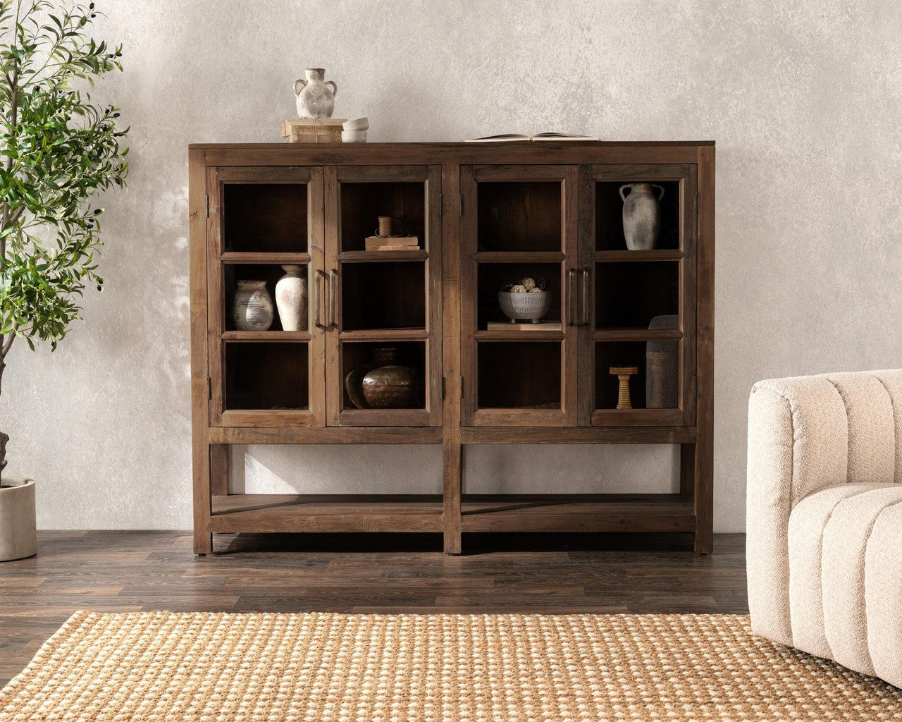 Kharga Reclaimed Wood 4Dr Cabinet