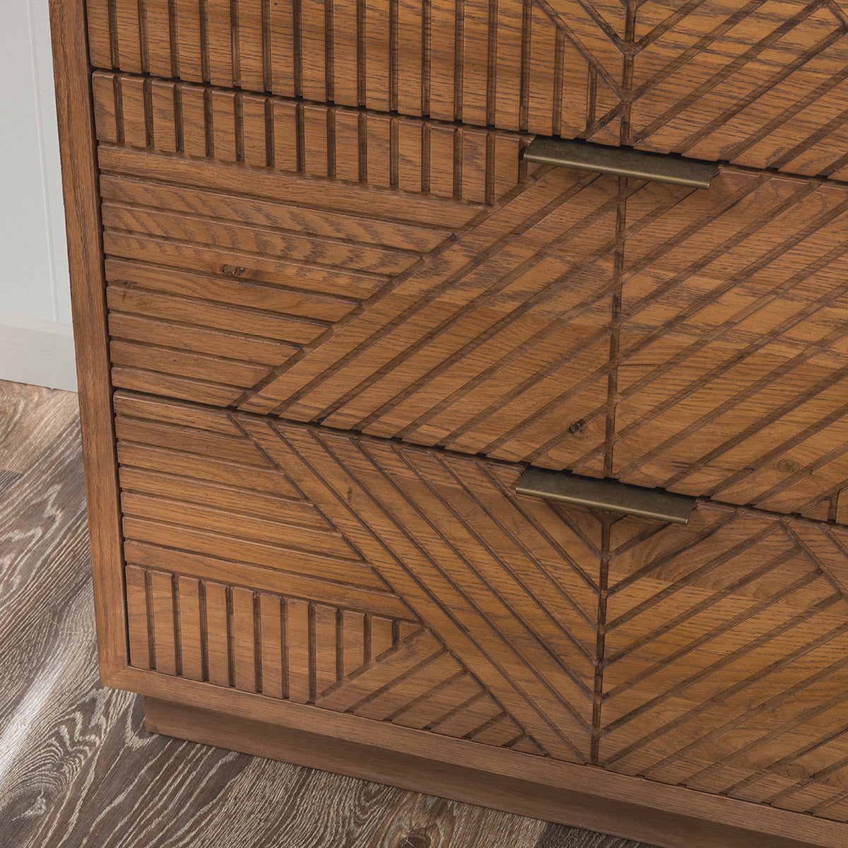 Santa Clara 6 Drawer Dresser - Caramel Brown