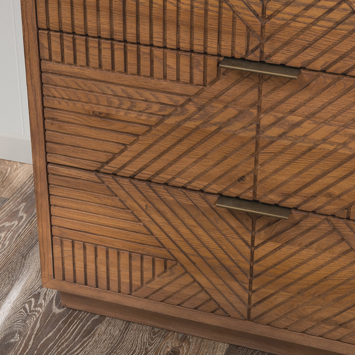Santa Clara Solid Wood 6Dwr Dresser - Caramel Brown
