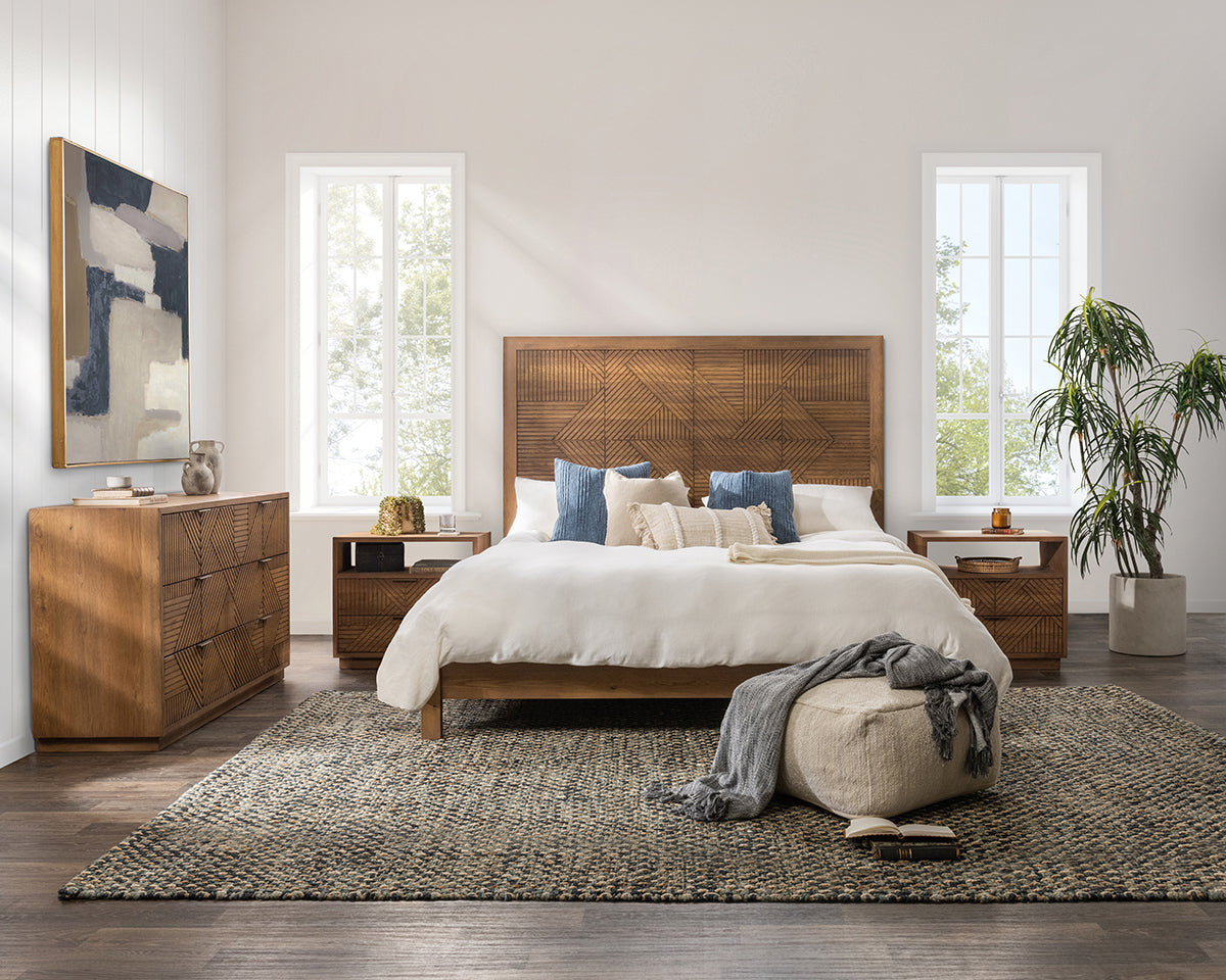 Santa Clara Solid Wood 6Dwr Dresser - Caramel Brown