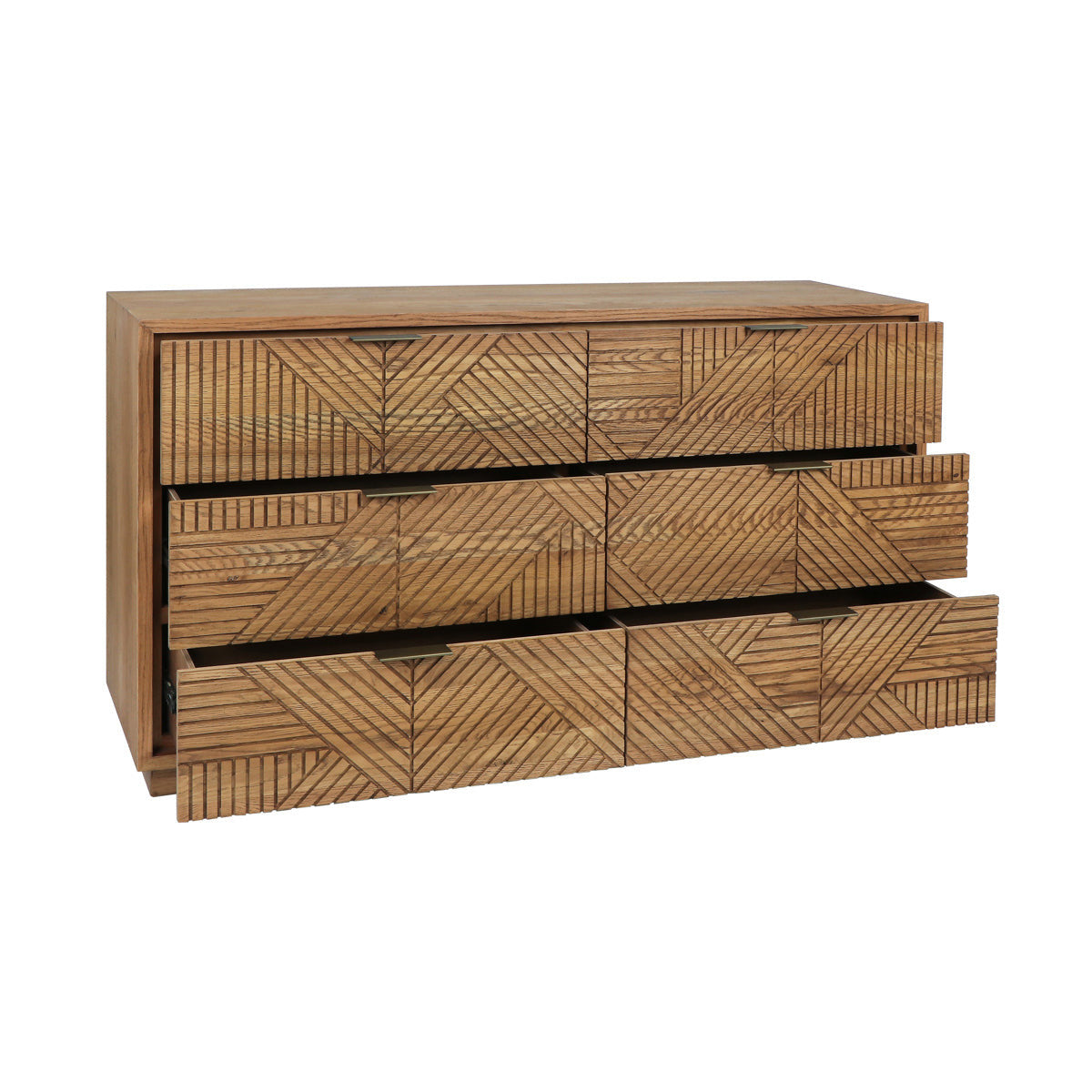 Santa Clara Solid Wood 6Dwr Dresser - Caramel Brown