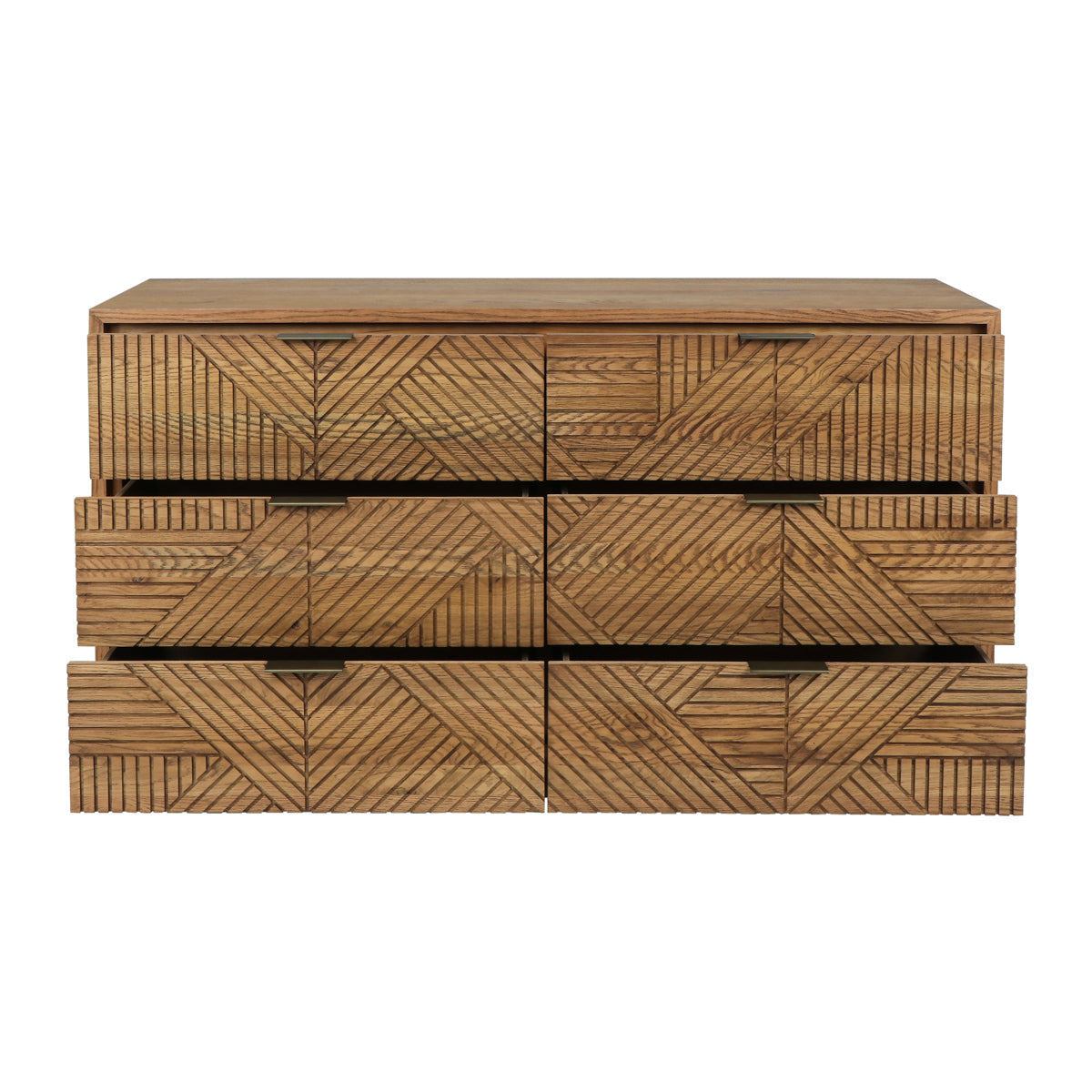 Santa Clara Solid Wood 6Dwr Dresser - Caramel Brown