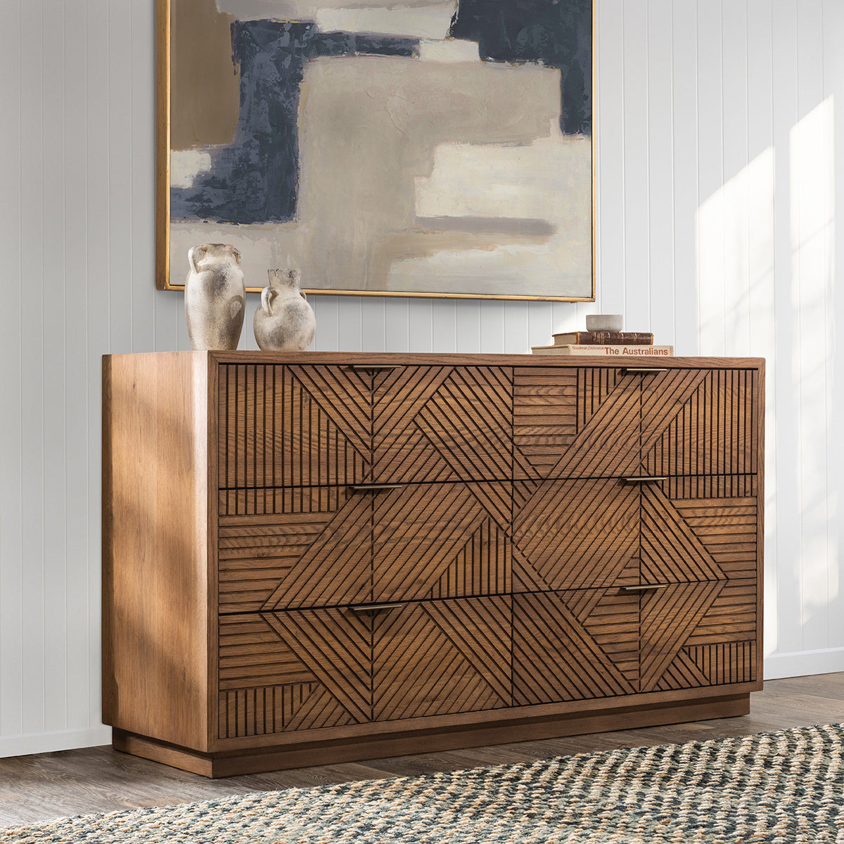 Santa Clara Solid Wood 6Dwr Dresser - Caramel Brown