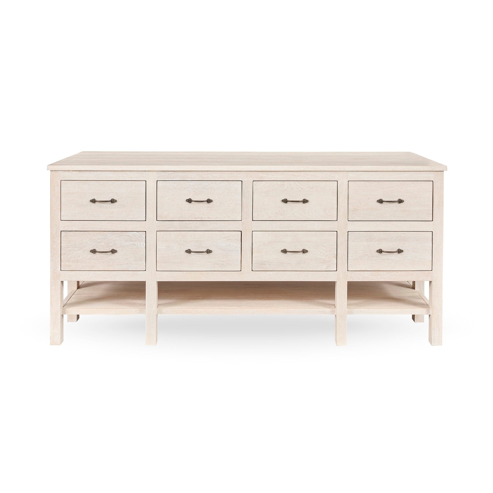 Workstation Cabinet - Creamwood - White Washed