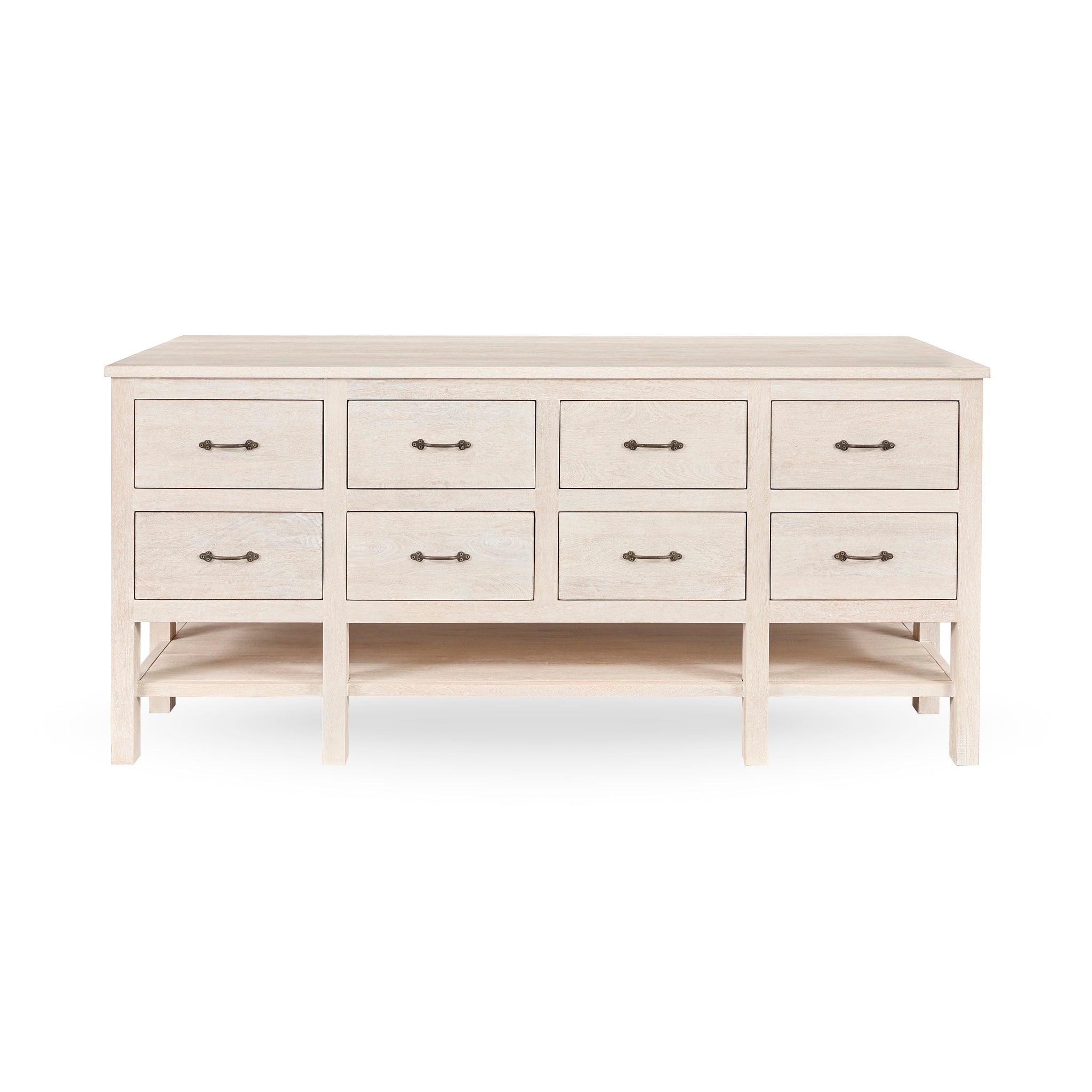 Workstation Cabinet - Creamwood - White Washed