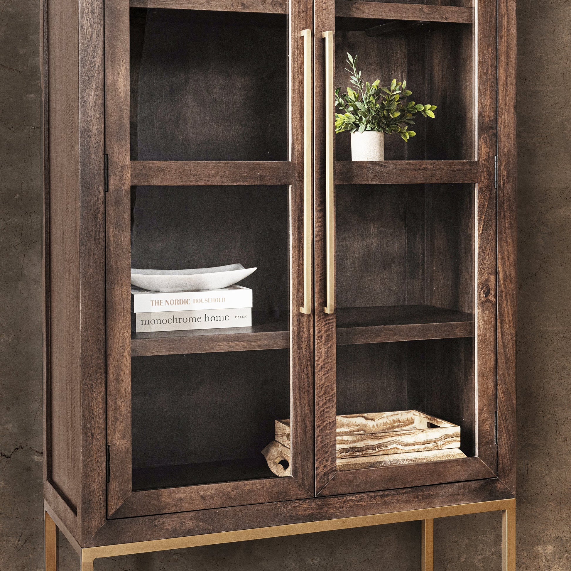 Freemont Display Cabinet - Kona Brown