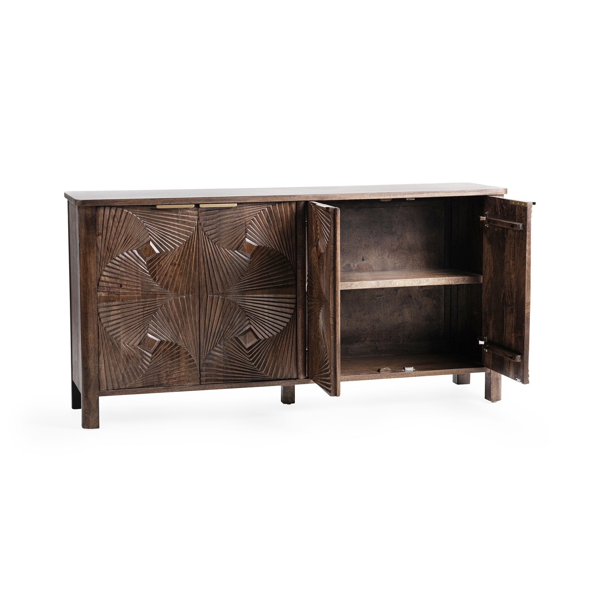 Lina 4 Door Cabinet - Kona Brown