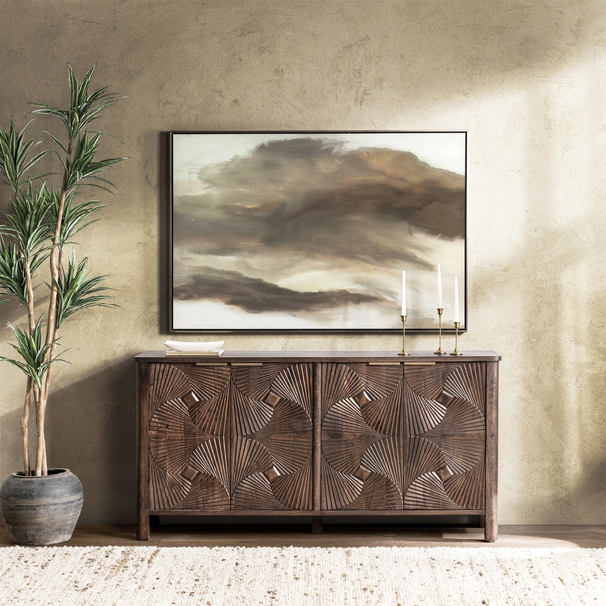 Lina 4 Door Cabinet - Kona Brown
