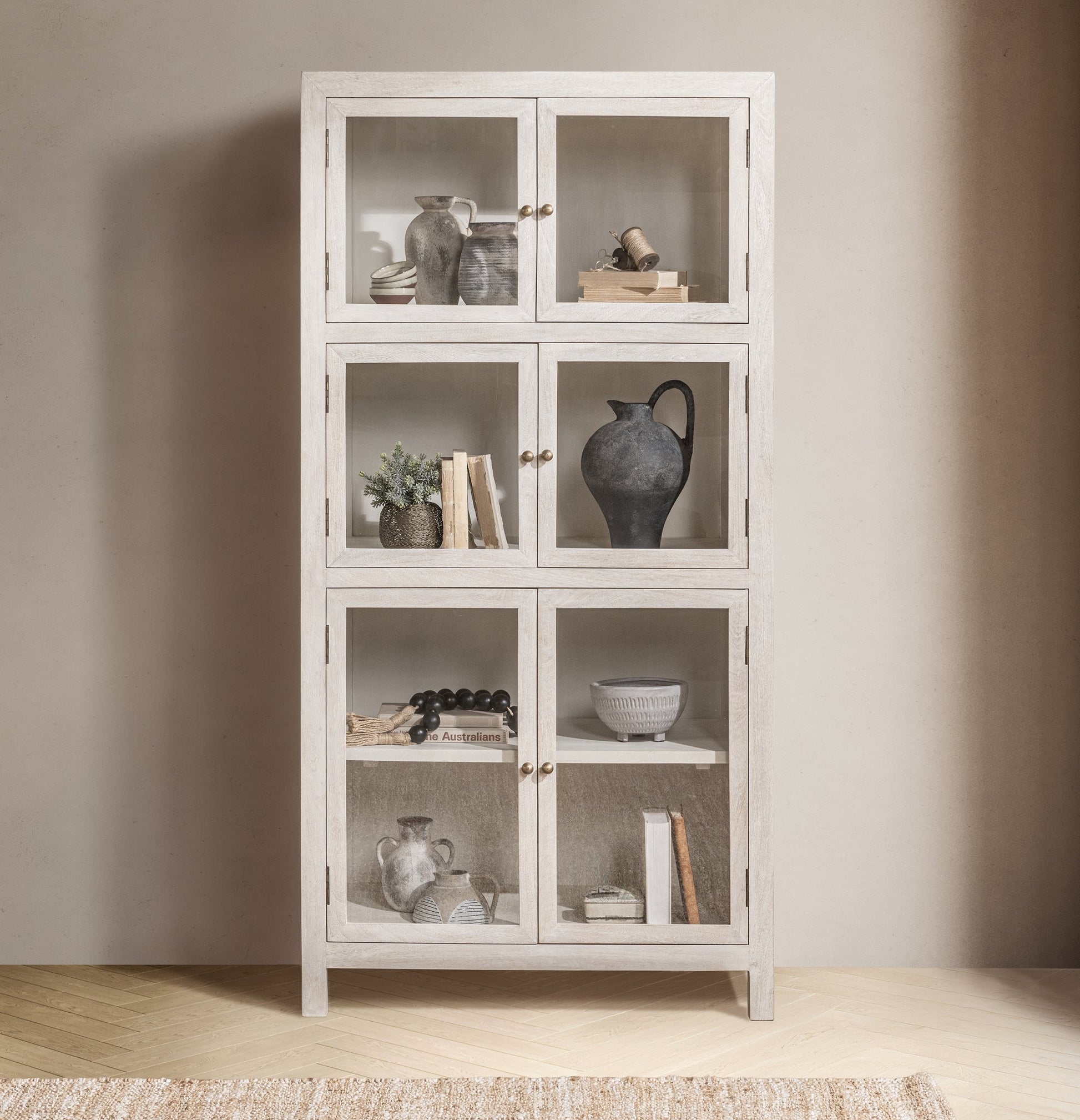 Hera Display Cabinet - Creamwood