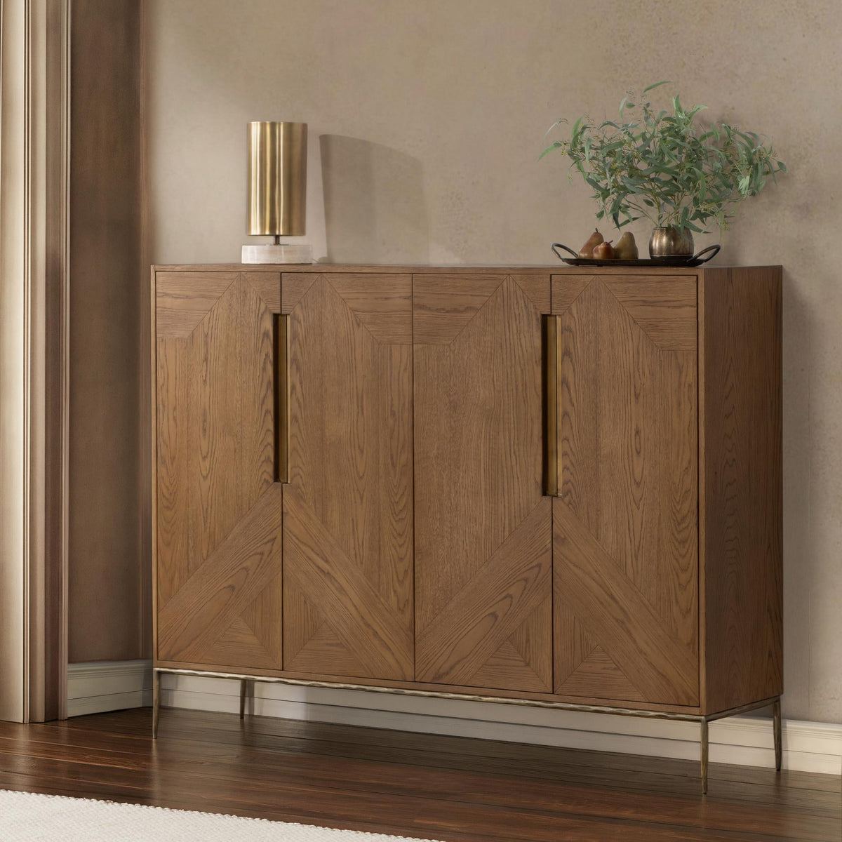 Roman Cabinet - Golden Walnut / 4 Door by Classic Home - view 7