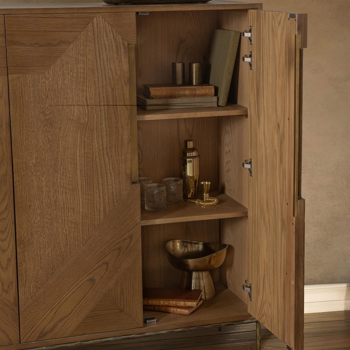 Roman Cabinet - Golden Walnut / 4 Door by Classic Home - view 8