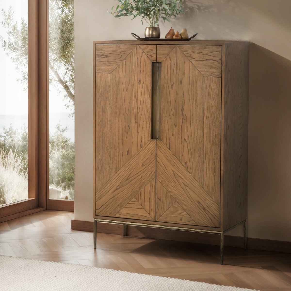 Roman Bar Cabinet - Golden Walnut / 2 Door by Classic Home - view 7