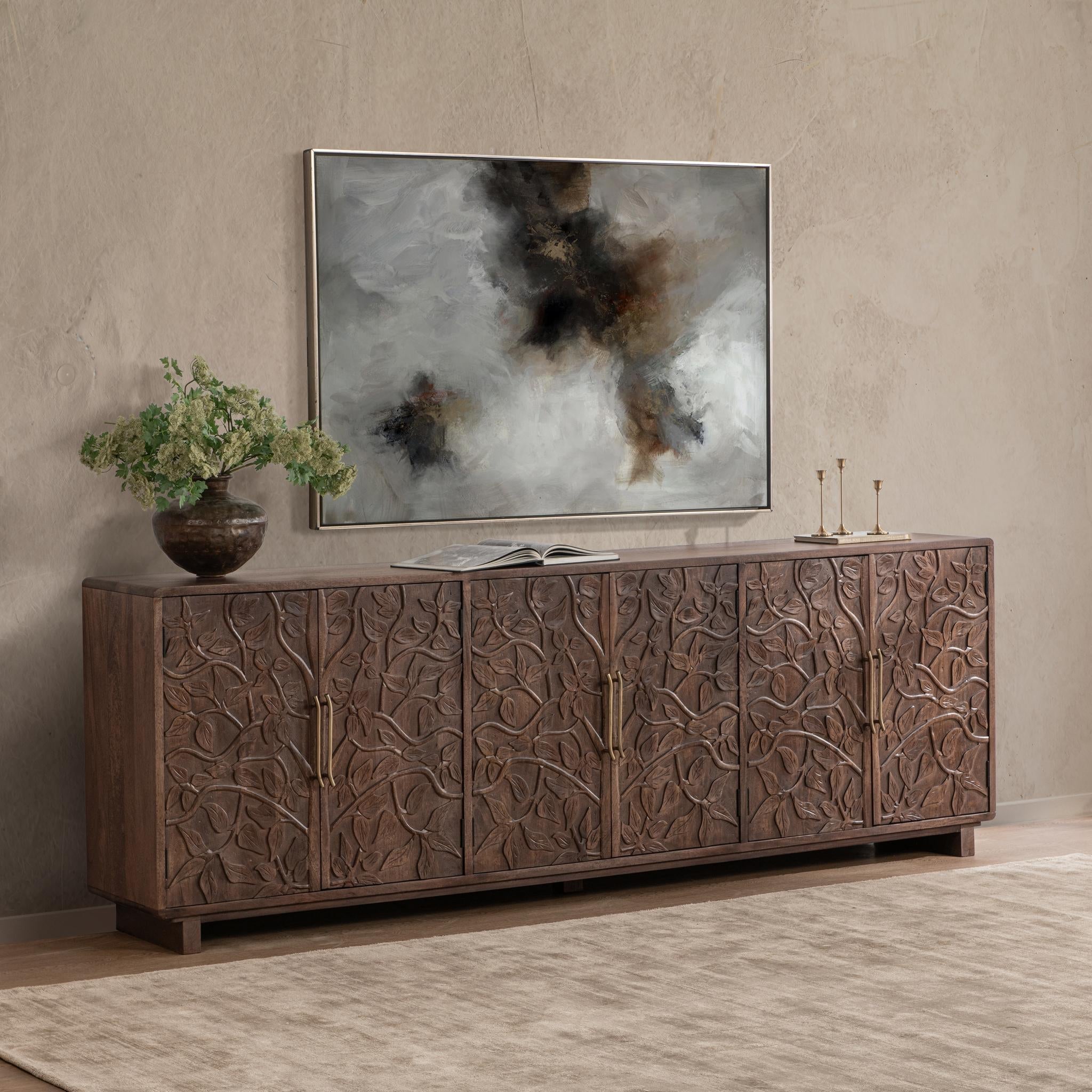 Albero 6 Door Cabinet - Kona Brown