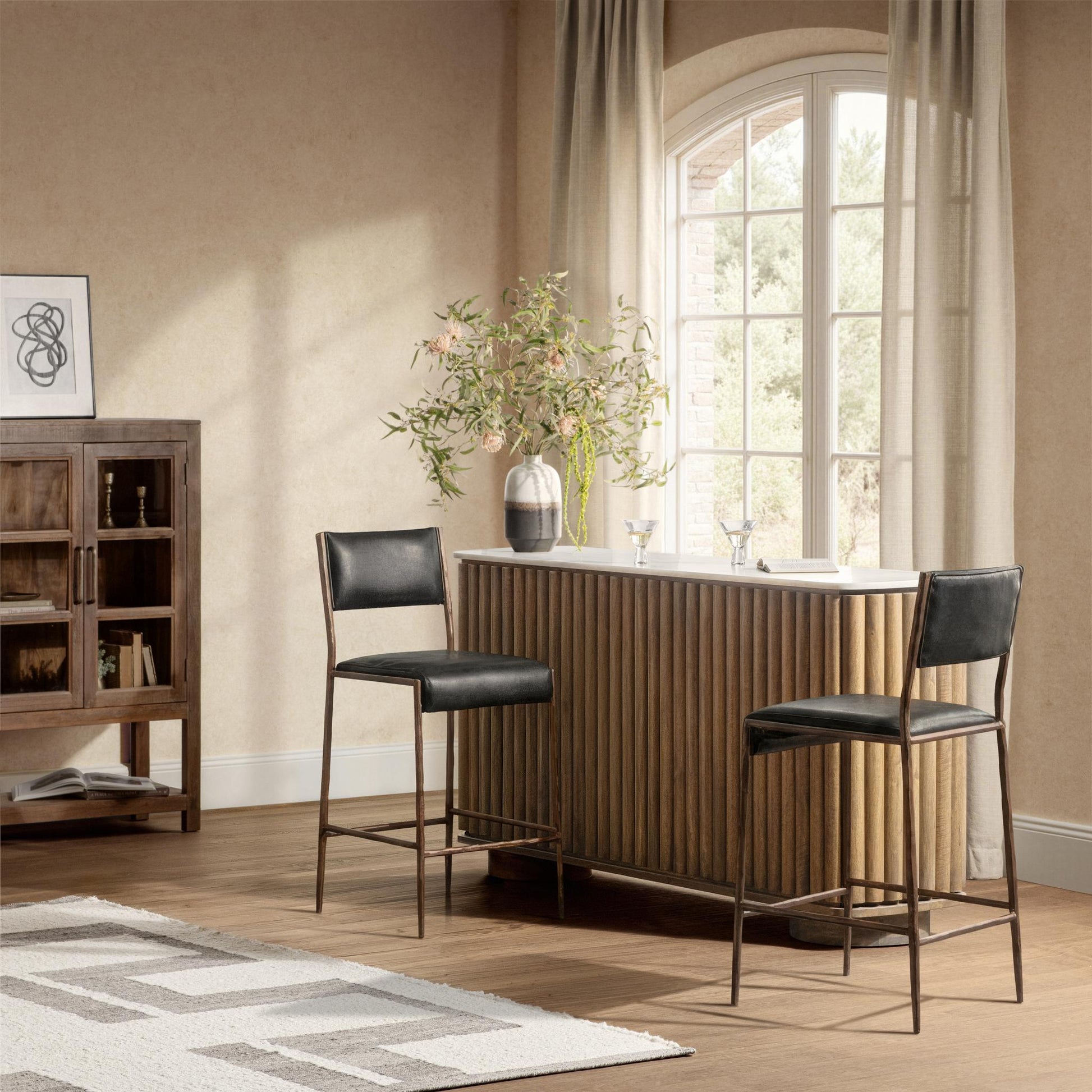 Novara Bar Cabinet - Molten Walnut
