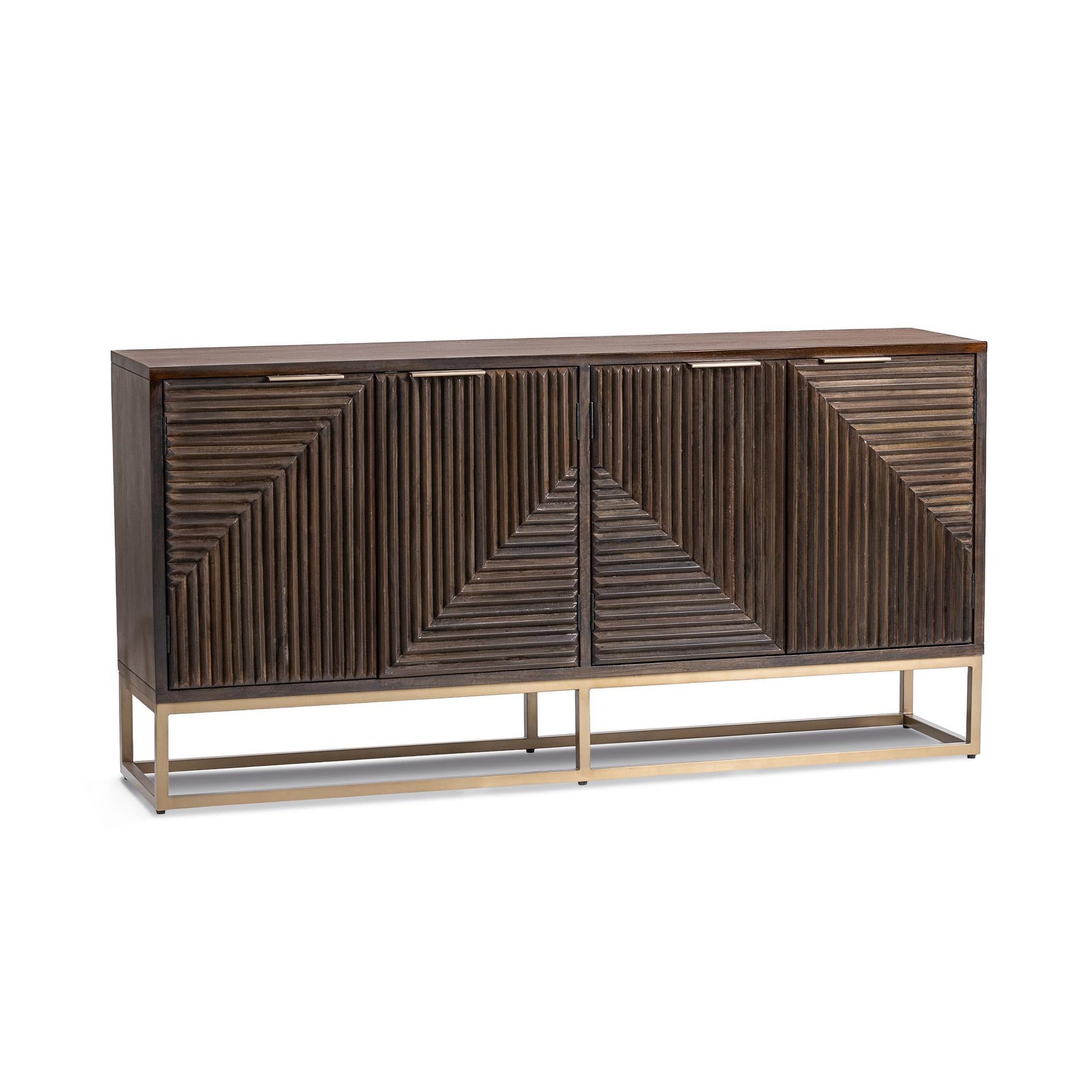 Flint 4 Doors Cabinet - Dark Brown