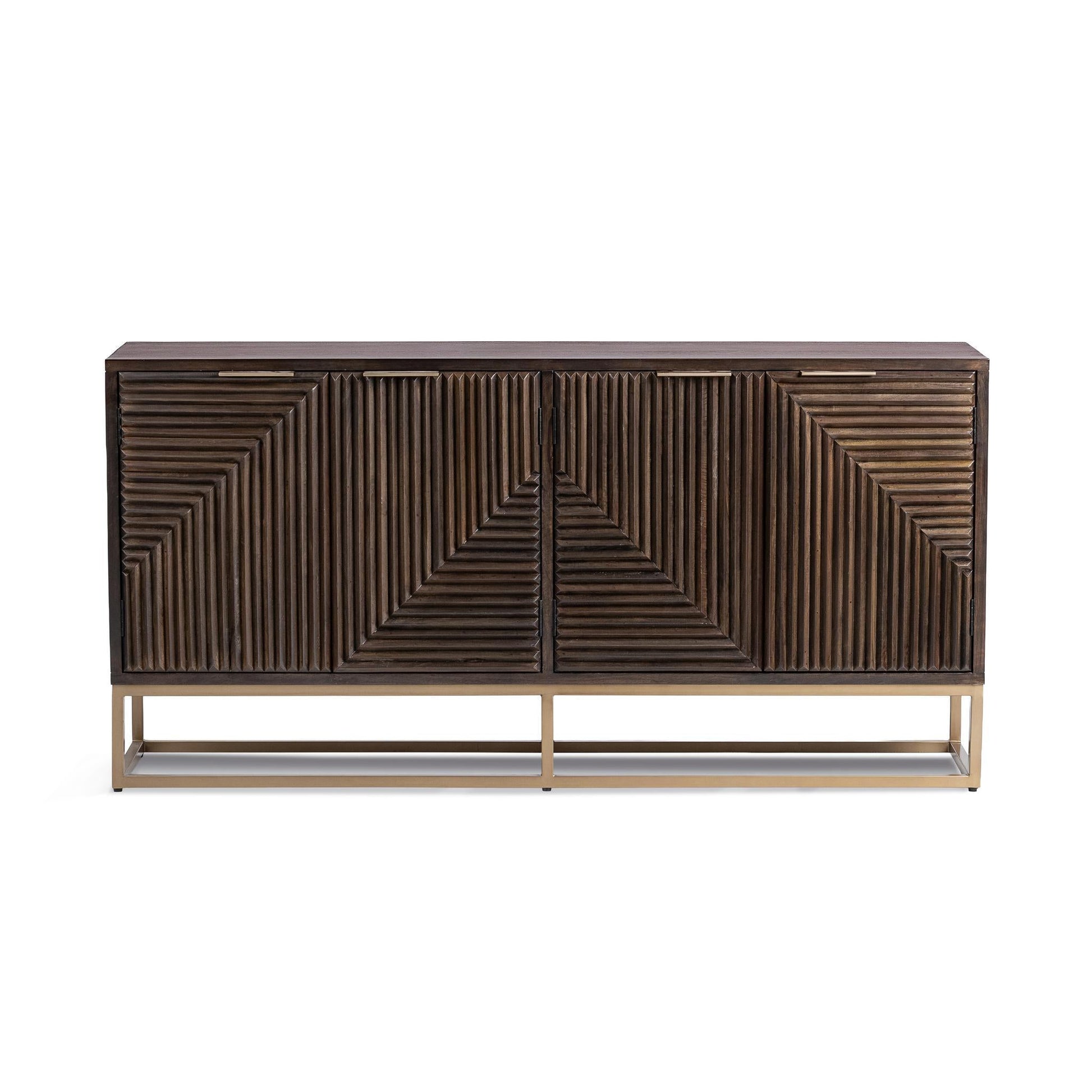 Flint 4 Doors Cabinet - Dark Brown