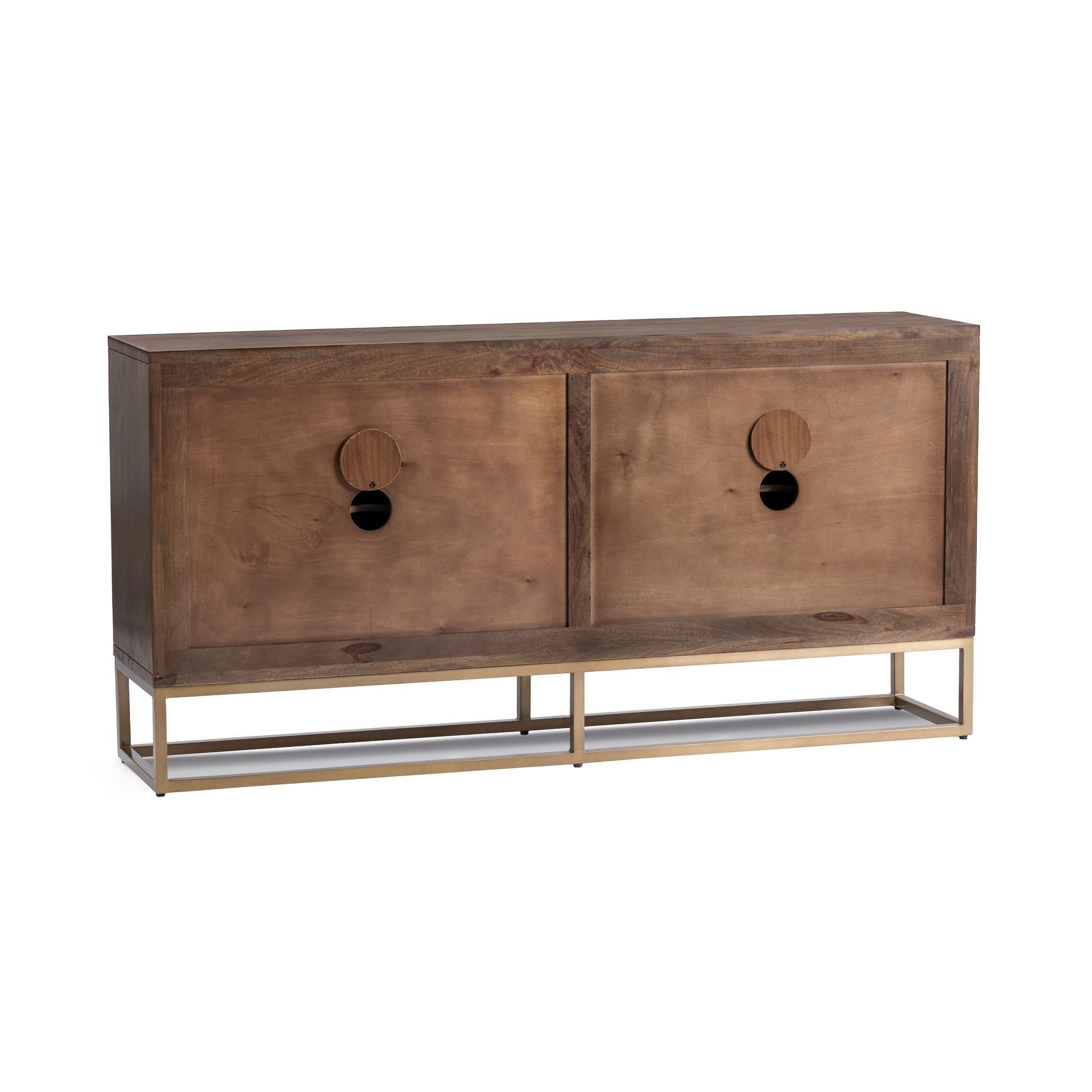 Flint 4 Doors Cabinet - Dark Brown
