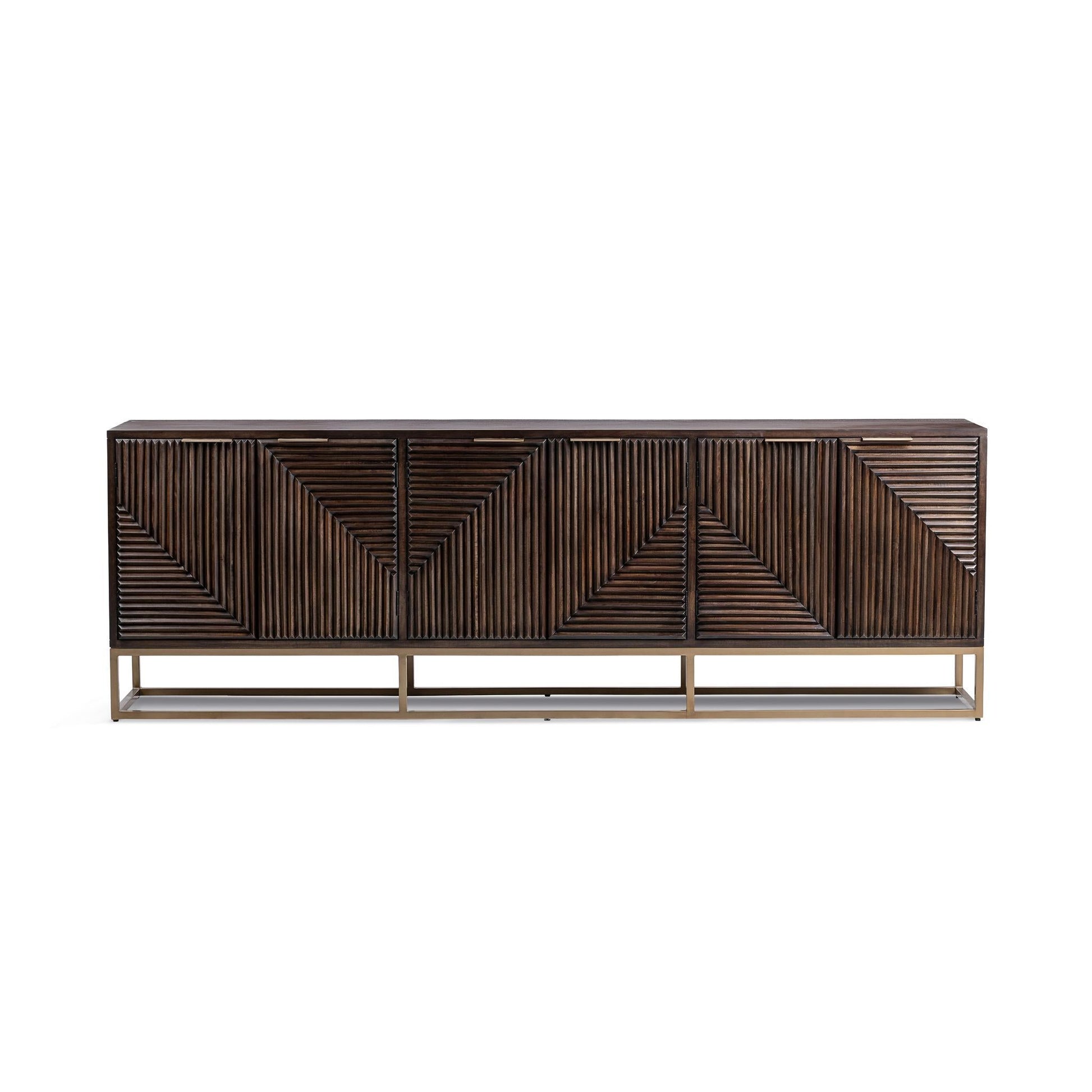 Flint 6 Door Cabinet - Dark Brown