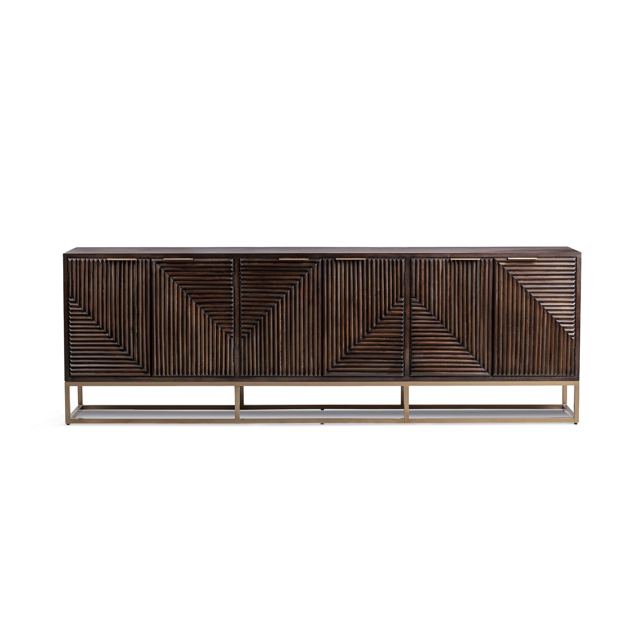 Flint 6 Door Cabinet - Dark Brown