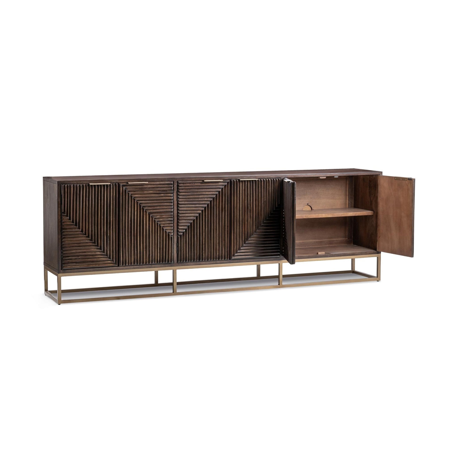 Flint 6 Door Cabinet - Dark Brown