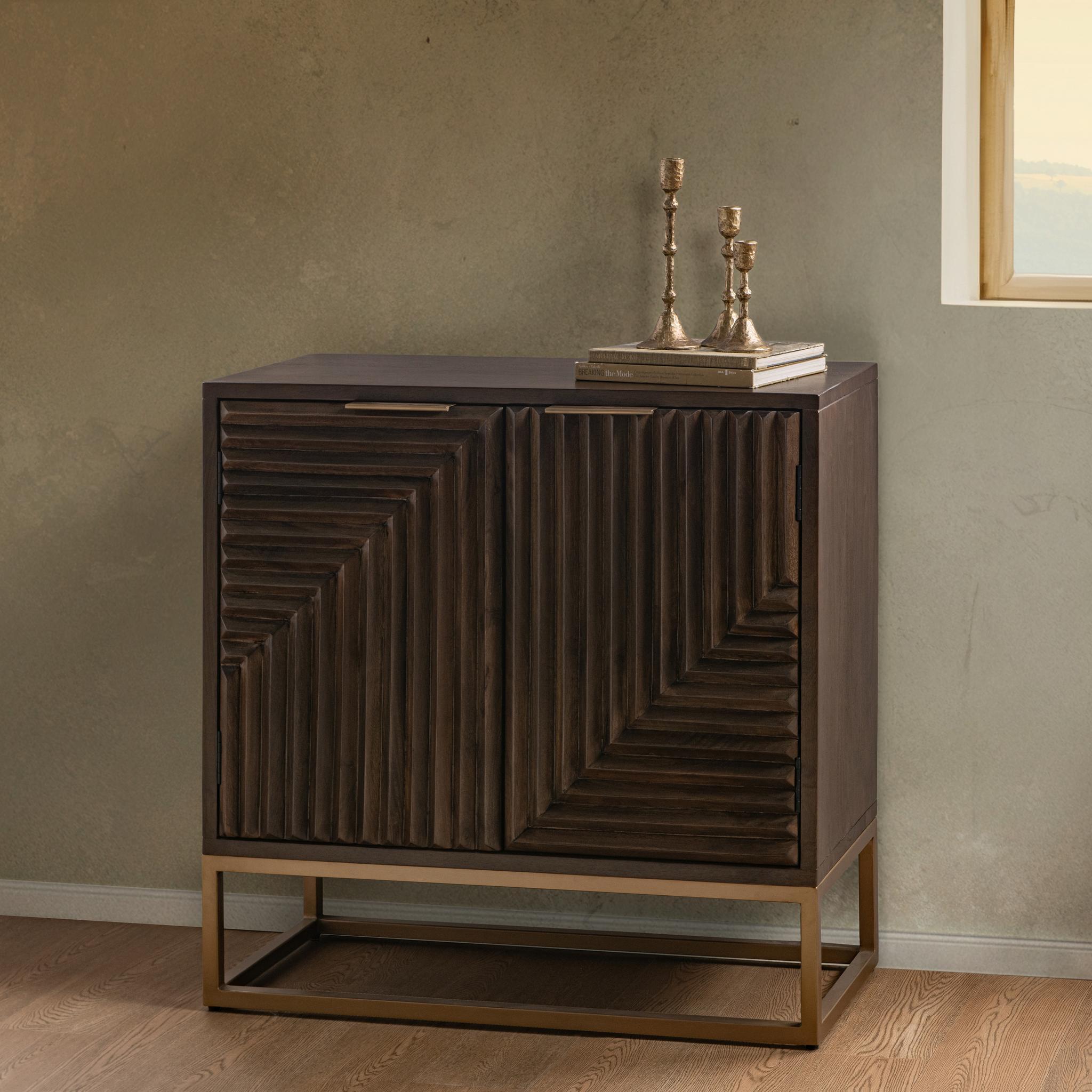 Flint 2 Door Cabinet - Dark Brown