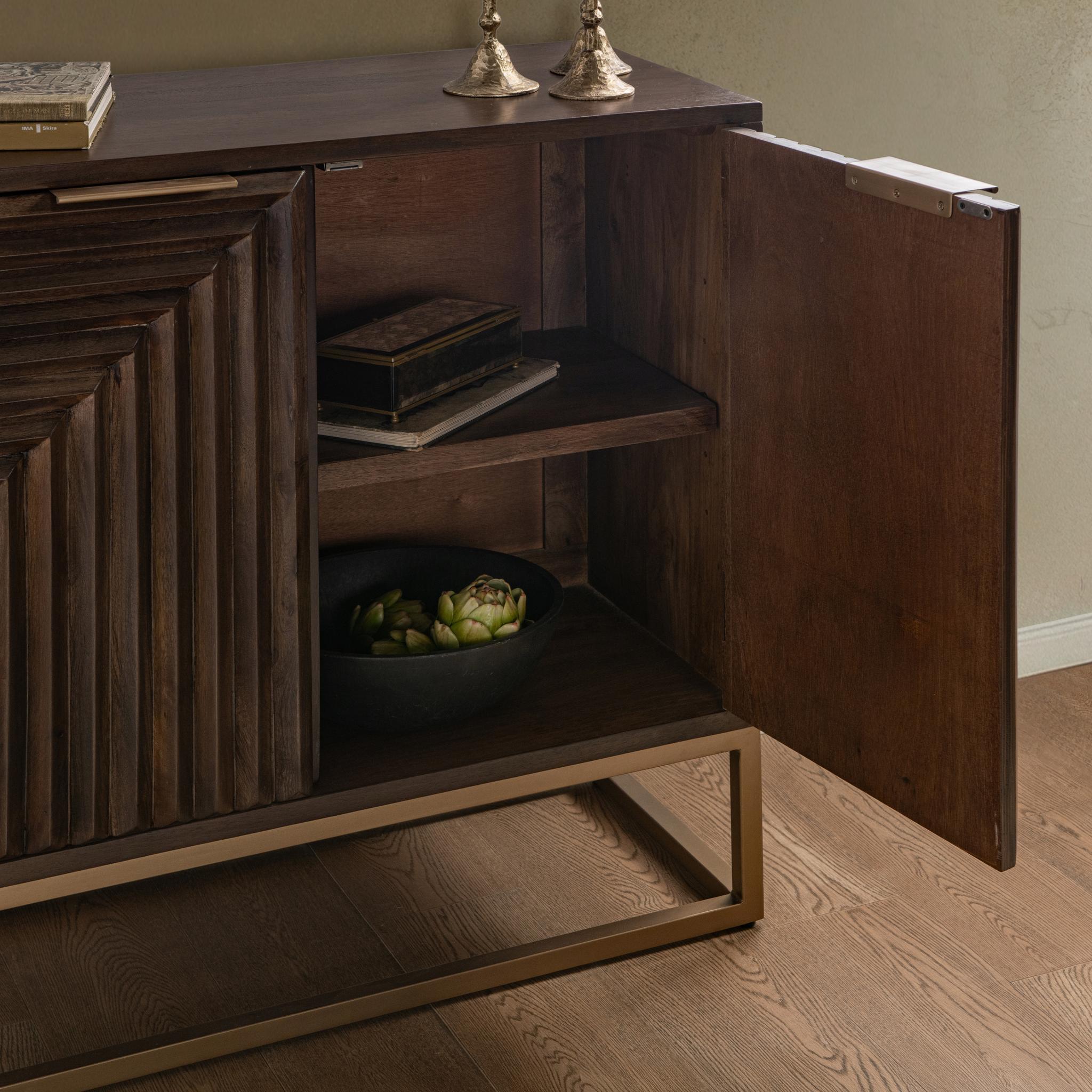 Flint 2 Door Cabinet - Dark Brown