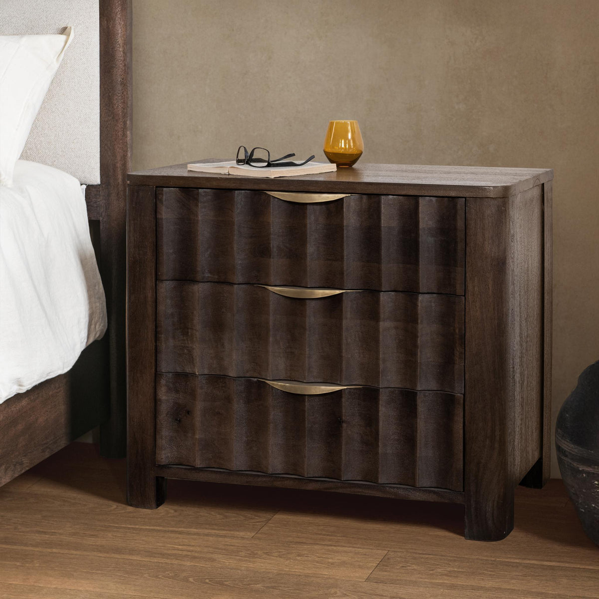 Baylee Nightstand - Cocoa Brown / 3 Drawer by Classic Home - view 7