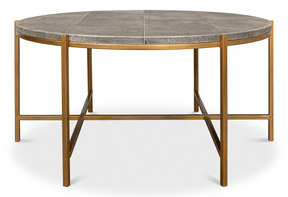 Grey Shagreen Coffee Table by Sarreid Ltd - view 8