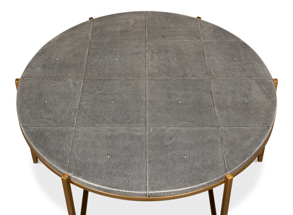 Grey Shagreen Coffee Table by Sarreid Ltd - view 9