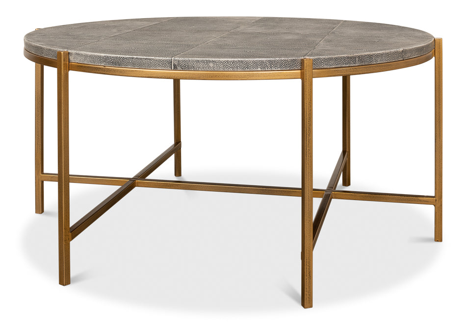 Grey Shagreen Coffee Table by Sarreid Ltd - view 11