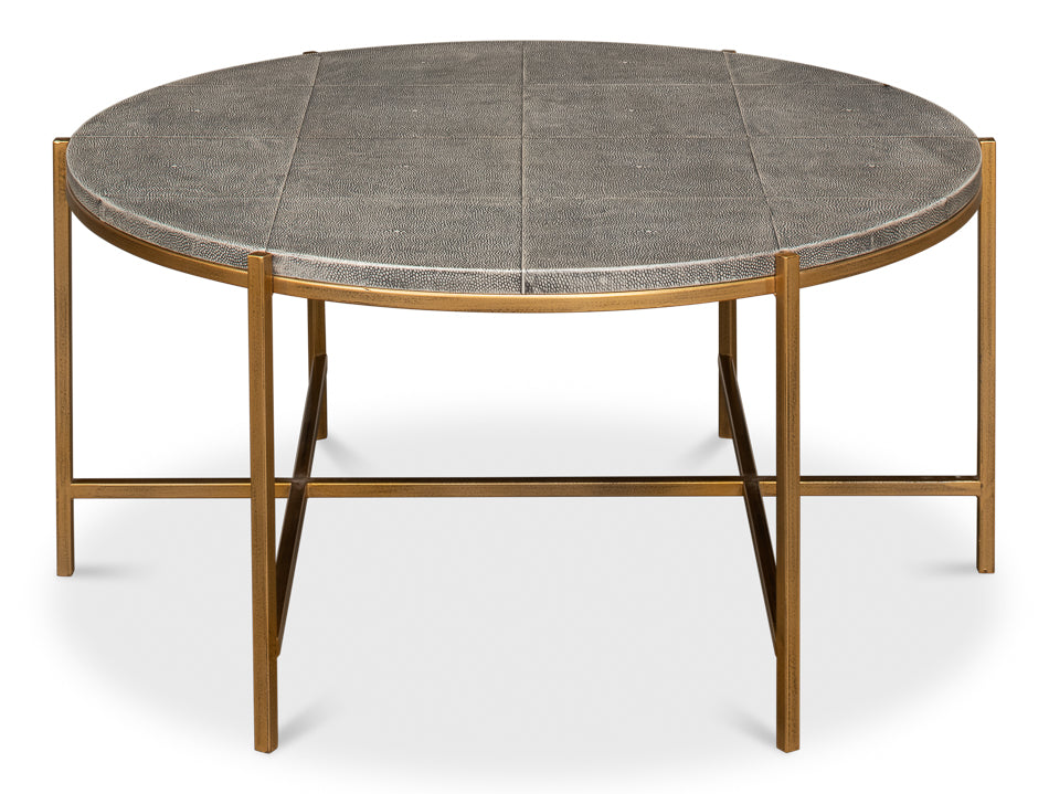 Grey Shagreen Coffee Table by Sarreid Ltd - view 2