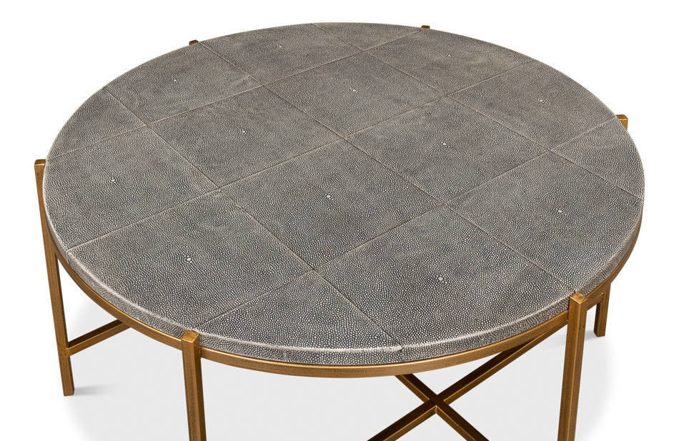 Grey Shagreen Coffee Table by Sarreid Ltd - view 4