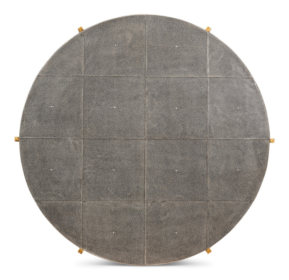 Grey Shagreen Coffee Table by Sarreid Ltd - view 5