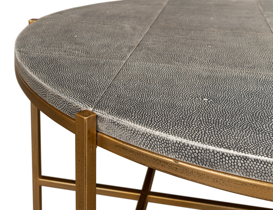 Grey Shagreen Coffee Table by Sarreid Ltd - view 6