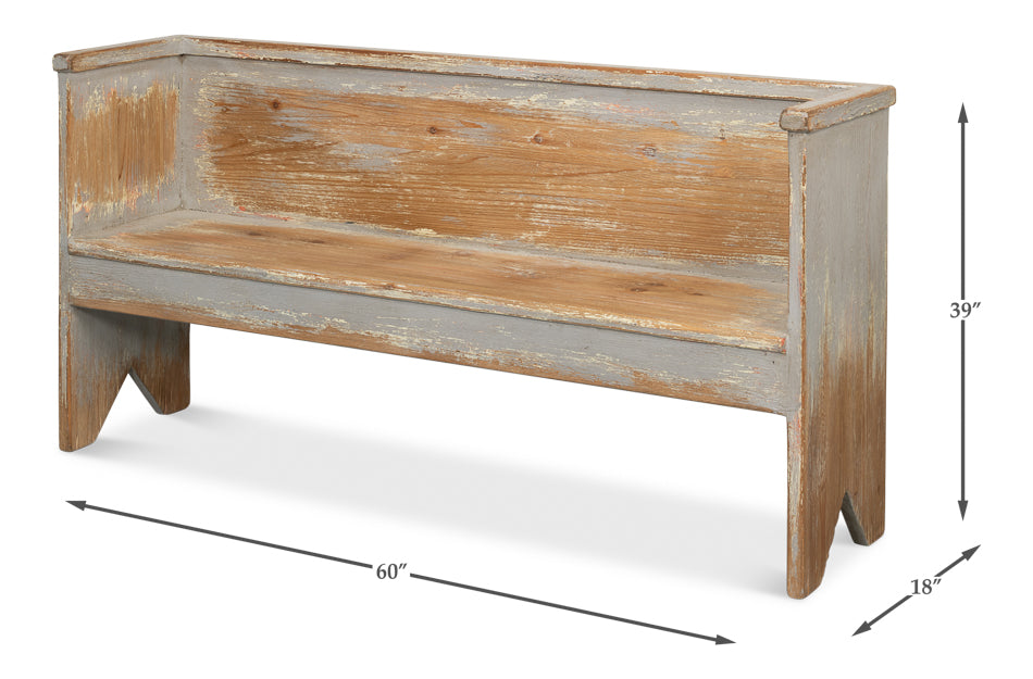 Beach House Bench, Grey by Sarreid Ltd - view 6
