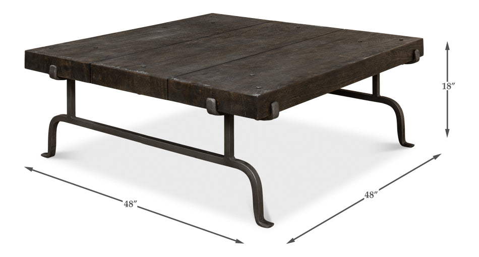 Blayne Coffee Table, Storm Cloud by Sarreid Ltd - view 7