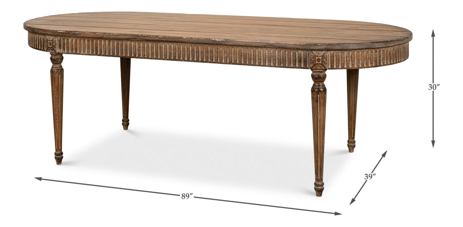 French Antique Reproduction Dining Table by Sarreid Ltd - view 6