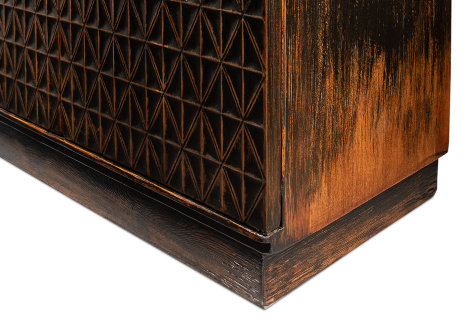 Scrubboard Front Sideboard, Ebony by Sarreid Ltd - view 11