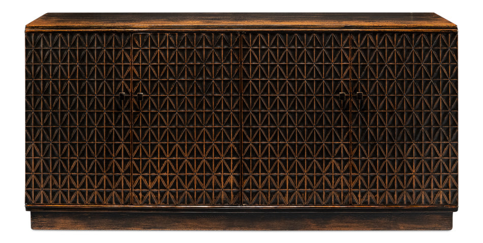 Scrubboard Front Sideboard, Ebony by Sarreid Ltd - view 2