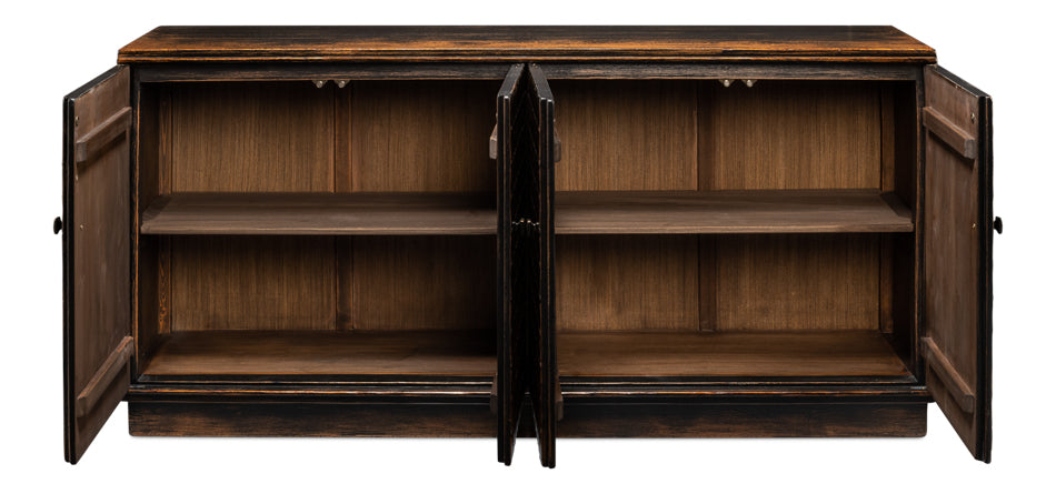 Scrubboard Front Sideboard, Ebony by Sarreid Ltd - view 3