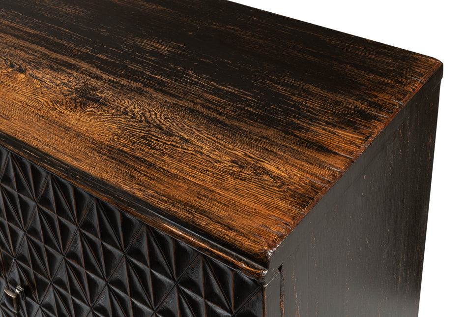 Scrubboard Front Sideboard, Ebony by Sarreid Ltd - view 5