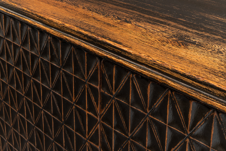 Scrubboard Front Sideboard, Ebony by Sarreid Ltd - view 7